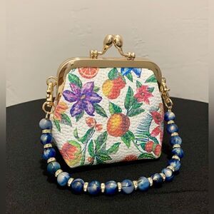 Handmade Genuine Leather Floral Embossed Wristlet/Coin Pouch/Crossbody